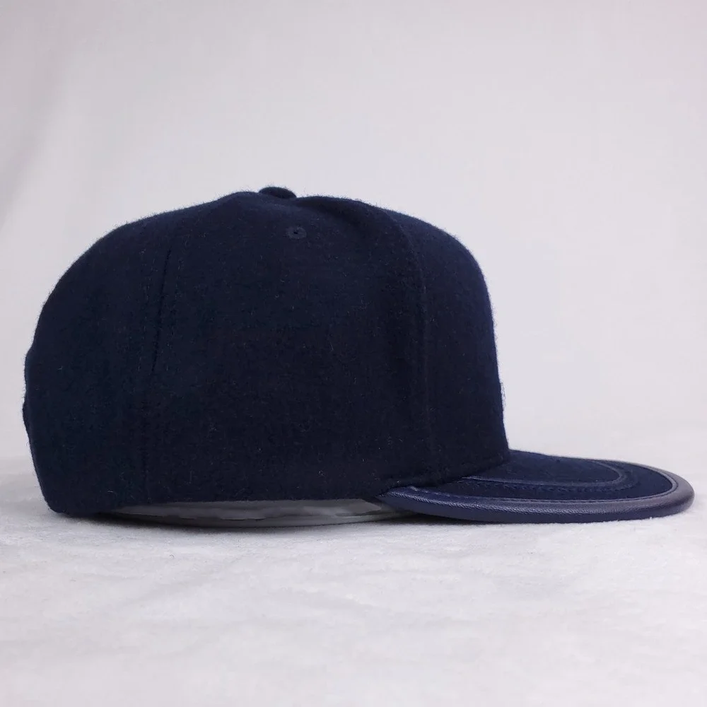 Atlanta Braves Mitchell &‎ Ness MLB Snapback Hat Cap 3D Logo Navy Wool NWT